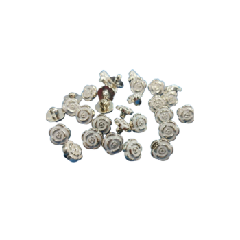 Buttons - rose - metal - per 5