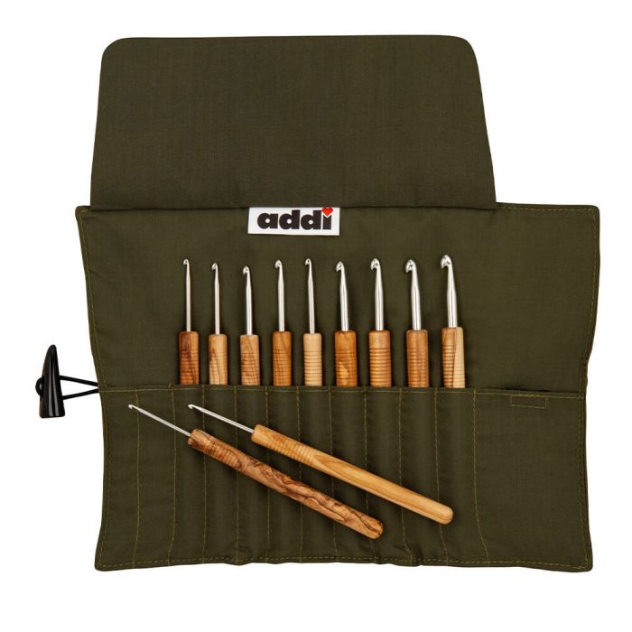 Addi Nature crochet hook set ~ olive wood