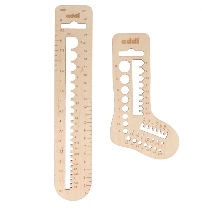 Addi Calibro needle gauge set - wood