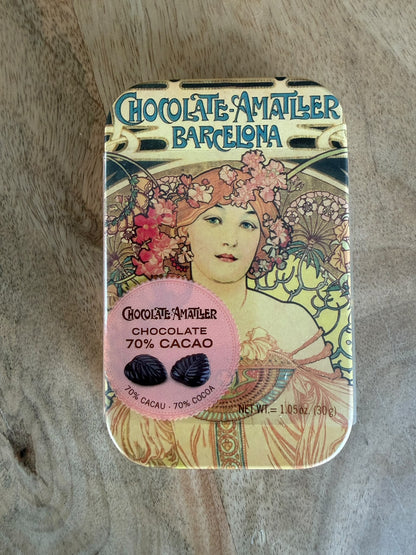 Chocolate Amatller tin with accessories