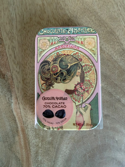 Chocolate Amatller tin with accessories