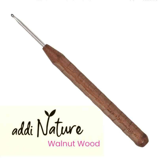 Addi Nature crochet hook Novel - walnut wood