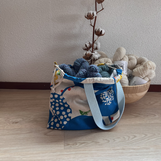 Handmade project bag blue