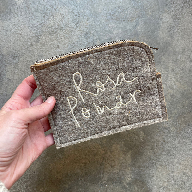 Rosa Pomar wool felt purse flat