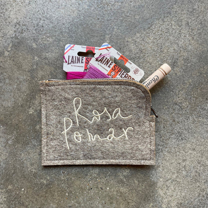 Rosa Pomar wool felt purse flat