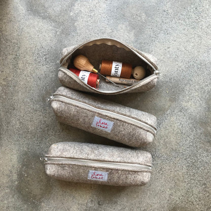 Rosa Pomar wool felt pencil case rectangular
